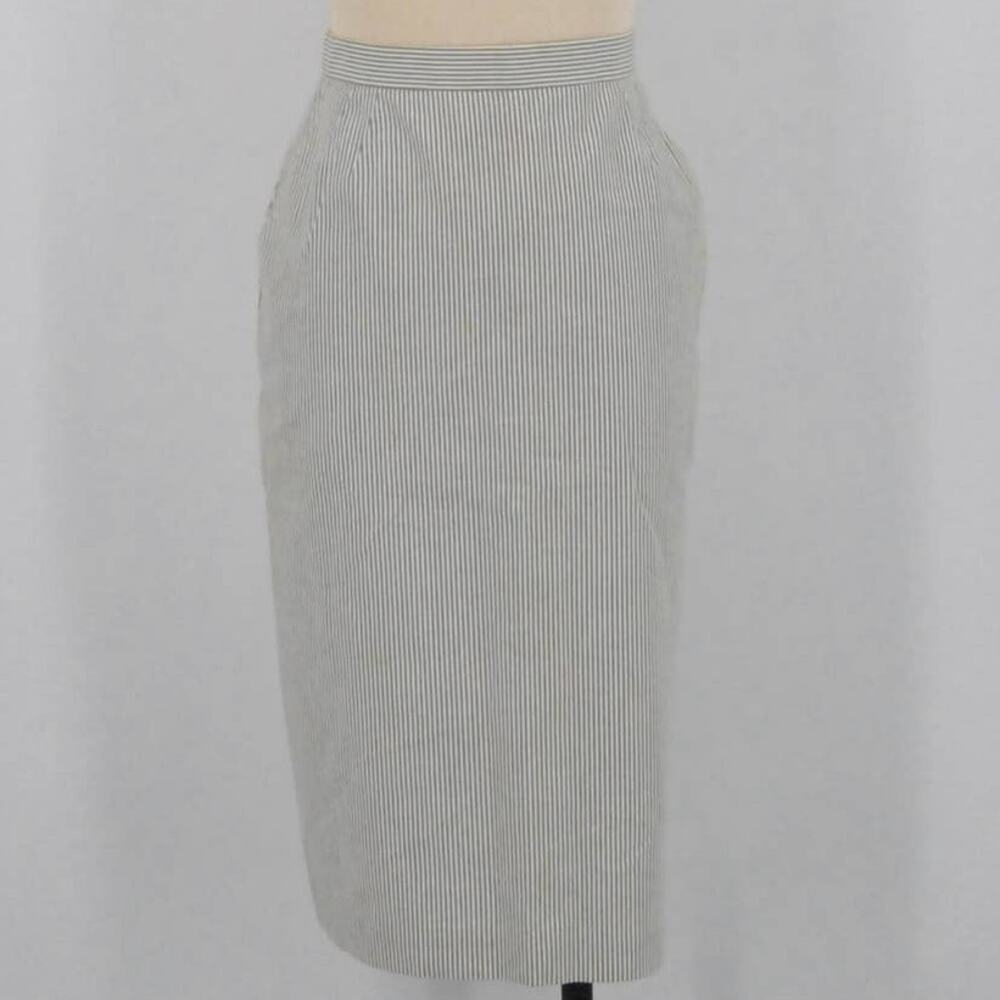 Vintage Evan Picone White & Gray Striped Skirt